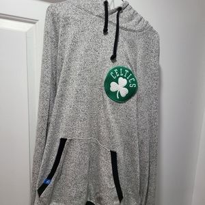 adidas Heather Gray Hoodie with Green Emblem